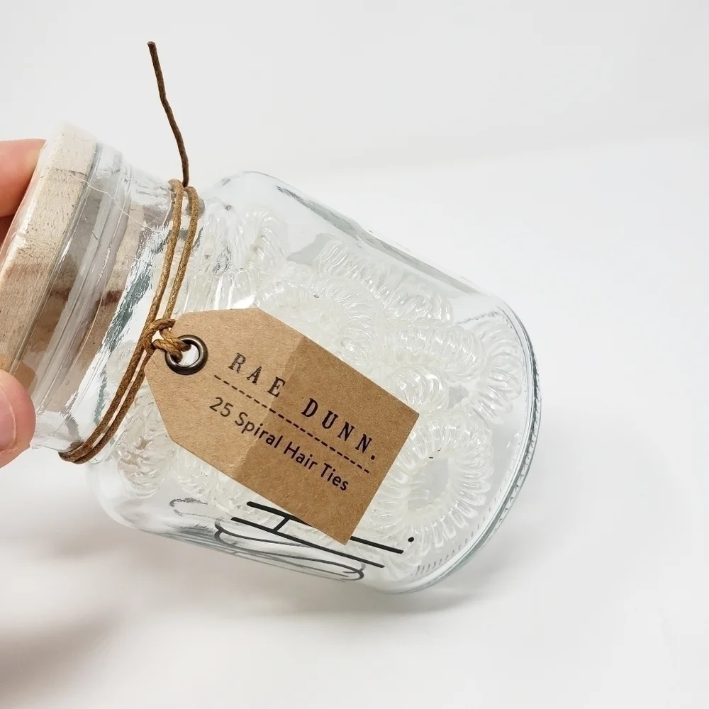 RAE DUNN STASH hair ties jar container cellar